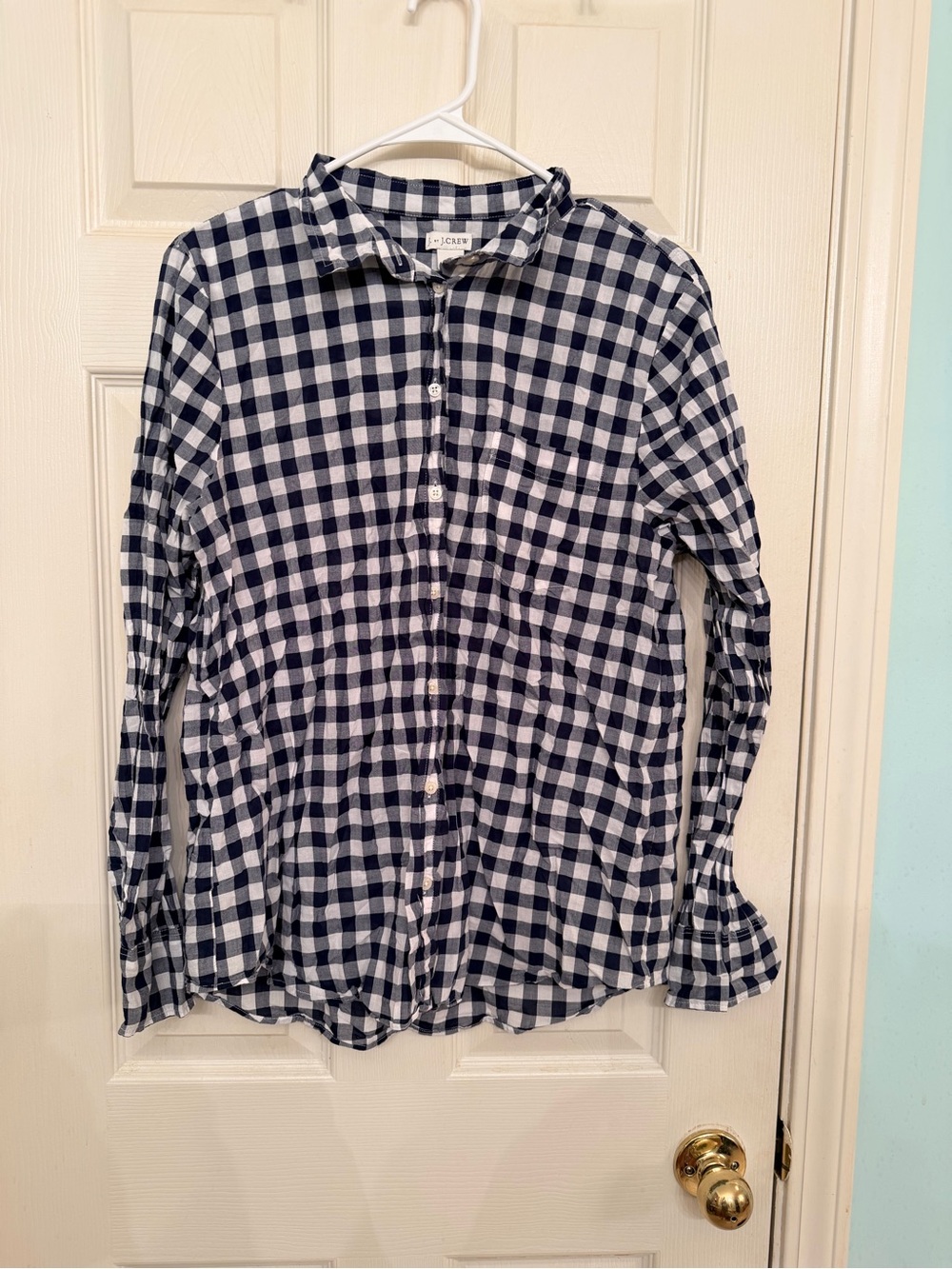 J. Crew Black and White Check Button-Down Shirt